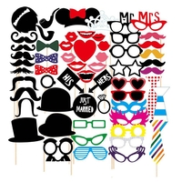 Set 60 de Accesorii pentru Petrecere, Flippy, Props pentru Coltul de Poze, Ochelari, Palarii, Mustata, Cravata, pentru Evenimente, Multicolor
