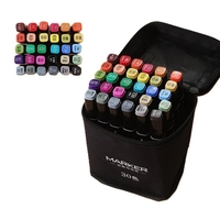 Set 30 Markere, Flippy, pe Baza de Alcool, Dublu Capat, Subtire 1mm si Gros 6 mm, Geanta Depozitare, 15 cm, Multicolor
