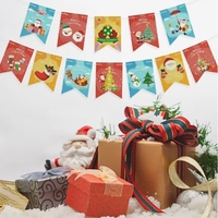 Decoratiune de Craciun, Flippy, Tip Banner, 12 Piese, pentru Usa sau Perete, Multicolor, Sfoara Inclusa, Model B