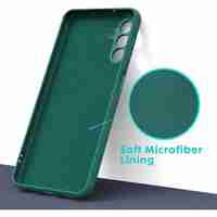 Husa de Protectie, Vafy, pentru Samsung Galaxy A35, Liquid Silicone, cu Microfibra pe Interior, Protectie Antisoc, Compatibil Incarcare Wireless, Verde