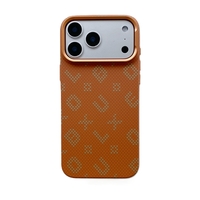 Carcasa Magnetica, Vafy, Compatibila Apple iPhone 17 Air, din Fibra de Carbon, Litere Fosforescente, Portocaliu