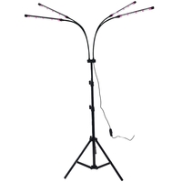 Lampa UV pentru cresterea plantelor, Flippy, 4 capete, putere 30W, 108 LED-uri Lampa cu lumina Ultra-Violet, Lampa cu Picior Ajustabil pana la 2 m, Lumina UV Alb Rece