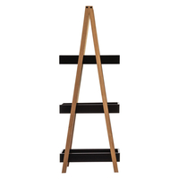 Etajera cu 3 rafturi 5Five Natureo, MDF si bambus, 30x18x82 cm, negru