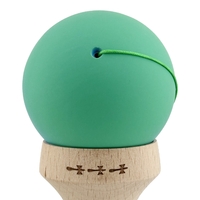 Kendama X Originala, Profesionala, Flippy, Cupe Mari KING SIZE V3, Rubber Grip, Gaura in Baza, Rulment Metalic, din lemn 18 cm, Ata 62/65 cm, Gradient Verde/Albastru