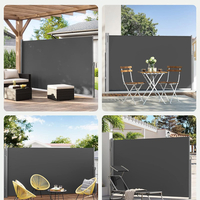 SONGMICS Paravan lateral pentru intimitate, extensibil, sistem fixare inclus, 160x400cm, gri