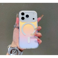 Husa Telefon, Vafy, Compatibila iPhone 17 Pro Max, Model Cameleon, Magsafe, Schimbare Gradient de Culoare din Unghiuri Diferite, Multicolor