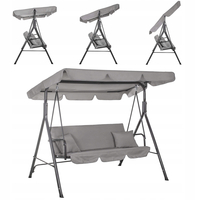 Leagan Balansoar Sersimo Luna GS13S cu Pernite pentru Terasa sau Gradina, 3 locuri, 220kg, gri