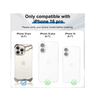 Husa Metalica Compatibila cu iPhone 16 Pro, Vafy, Protectie pentru Colturile Telefonului si Camera, Aliaj, Antisoc, Antizgariere, Auriu