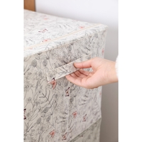 Cutie Depozitare, Vafy, 66L, din Material Textil, 50 x 40 x 33 cm, pentru Haine si Lenjerii, Model Fluturasi, Gri