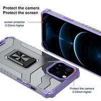 Husa de protectie Vafy compatibila cu Apple iPhone 13 Pro Max Acrylic Armor cu suport Mov