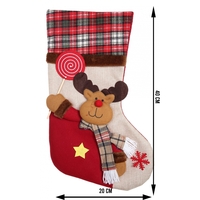 Ciorap Cadouri,Flippy,cu model ren,crem, marimea 20x40 cm, textil, interior