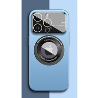 Husa protectie MagSafe Kathy Tech, Vafy, pentru Apple iPhone 14 Pro, Dublu Cerc, Albastru Deschis
