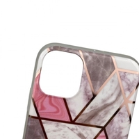 Husa protectie Vafy compatibila cu Samsung Galaxy A20 E Soft IMD TPU Marble Geometric Alb