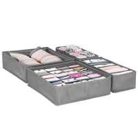 Set 4 organizatoare Sersimo sertar pentru sosete/lenjerie, gri