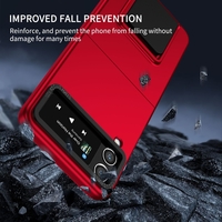 Husa de Protectie, Vafy, pentru Samsung Galaxy Z Flip 5, din PC, cu Pliere Tridimensionala, Multifunctionala, Rosie