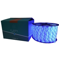 Instalatie Craciun, 16 m, 384 Led-uri, Furtun Luminos, Albastru, Transformator, Sectionabila, 220 V, Vafy