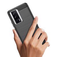 Husa de Protectie pentru Xiaomi Redmi 12, Vafy, Protectie 360, din TPU cu element de Carbon, Anti Alunecare, 1.8 mm, Negru