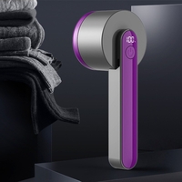Aparat Pentru Curatat Scame, Par Si Praf, Vafy, Trimmer pentru Diferite Tipuri De Material, Cu Lame Din Otel Inoxidabil, Maner Ergonomic, Incarcare Prin USB, Negru Mov