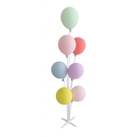 Suport pentru Baloane, Flippy, Suport pentru 7 Baloane, pentru ziua de nastere, Nunta, Decor cu baloane, Recuzita, Compatibil cu Baloanele Standard, 80 cm, Alb