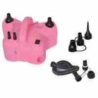 Pompa Electrica de Umflat Baloane, Flippy, cu Doua Iesiri, Accesorii Incluse, 220V, Putere 600W, Accesorii petrecere, Roz