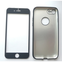 Husa Apple iPhone 8 Full Silicone 360 Negru + Folie de protectie