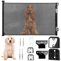 Poarta de siguranta retractabila si extensibila, pentru copii sau animale de companie, 162x86 cm, negru