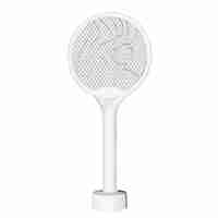 Paleta Electrica pentru Tantari, Muste si Tantari 2in1, Flippy, Reincarcabila, Incarcare USB, 2600V, Plastic, Casa si Gradina, Anti-insecte, Stand, 23x51 cm, Alb