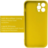 Husa protectie Vafy compatibila cu Apple iPhone 12 Mini Liquid Silicone Ring cu suport rotativ Galben