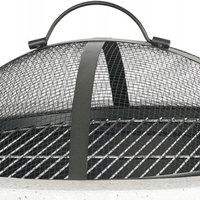 Semineu de exterior pentru terasa sau gradina din placa de magneziu, cu grill pentru gratar, 60x60x42cm