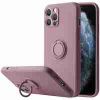 Husa protectie Vafy compatibila cu Apple iPhone XR Liquid Silicone Ring cu suport rotativ Mov