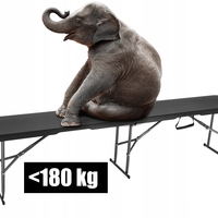 Banca pliabila pentru gradina sau catering, HDPDE, 180x28x43cm, negru