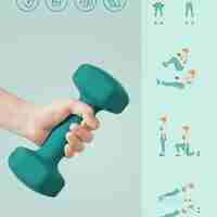 SONGMICS Set gantere fitness hex 2x3 kg, antiderapante, din fier invelit in vinil, verde