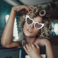 Ochelari Decorativi, Flippy, Model Bride to Be, cu Perle si Diamante, pentru Nunta, din PC, 15.3 x 5.7 x 14.5 cm, Alb