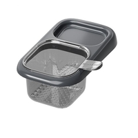 Cos de Scurgere pentru Chiuveta, Vafy, din ABS, cu Maner si Ventuza, Multifunctional, 22 x 13 x 8.5 cm, Gri