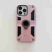 Husa protectie Vafy compatibila cu Apple iPhone 13 Pro Defender Model 5 cu suport prindere inel,Roz Auriu