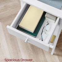 VASAGLE Noptiera cu sertar pentru dormitor, design scandinav, 35x35x70cm, alb