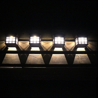 Lampa solara LED tip Felinar pentru perete, Flippy, Set 2 Bucati, 11.5 x 8.3cm, 1.2V, ABS, 400mAh, Lumina Alb Cald, Maro