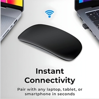 Mouse Wireless cu Gesturi, Vafy, Bluetooth + 2.4GHz, Reincarcabil USB, Ultra Subtire, 1600 DPI, Silentios, Design Elegant si Compact, Compatibil cu Laptop/PC, Telefon si Tableta, Ideal pentru Birou si Calatorii, Negru