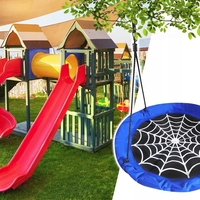 Leagan tip cuib Spider, 100cm, inaltime reglabila, 150 kg, Albastru Negru