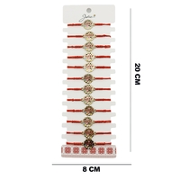 Bratara Martisor pentru Dama, Jolie, Model Lucky, Set 12 bucati, Pandativ din Inox Auriu, Snur Ajustabil Impletit, Rosu