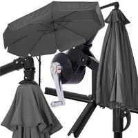 Umbrela de gradina cu brat lateral banana, cu husa, 300cm, gri