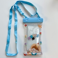 Husa subacvatica Fruity Waterproof Flippy, Snowproof, Universala, Impermeabila, cu Snur, pentru telefon sau documente, Happy Boy, Bleu