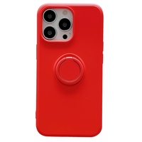 Husa protectie Vafy compatibila cu Samsung Galaxy A12 Liquid Silicone Ring cu suport rotativ Rosu
