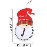 Decoratiune de Craciun Flippy, Advent calendar, numara zilele pana la Craciun, model Mos Craciun, material poliester, 37 x 22 cm, rosu