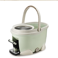 Set Galeata cu Pedala si Mop Rotativ 360°, Flippy, Cu Actiune Centrifuga x4, Pentru Uz Casnic, Maner din Otel Inoxidabil Telescopic, 2 Capte din Bumbac, 46x30x28 cm, Verde Matcha