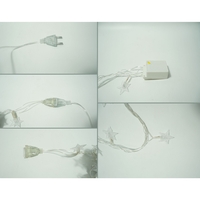 Instalatie Craciun, 10 M, 100 de LED-uri, alb-cald, model cu stelute, liniara, cu baterie, interior/exterior, Vafy