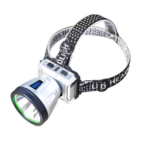 Lanterna Power Bank LED, Vafy, cu Suport pentru Cap, Incarcare USB, Raza 100-200m, 5W, 3 Trepte de Lumina, Afisaj Baterie, Argintiu