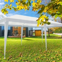 Cort pavilion de gradina, 600x300 cm, impermeabil cu rezistenta UV, alb