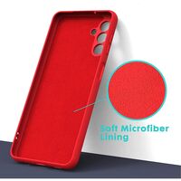 Husa de Protectie, Vafy, pentru Samsung Galaxy S23 FE, Liquid Silicone, cu Microfibra pe Interior, Protectie Antisoc, Compatibil Incarcare Wireless, Rosu