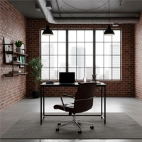 Birou cu blat MDF si cadru metalic, 100x50x76 cm, negru